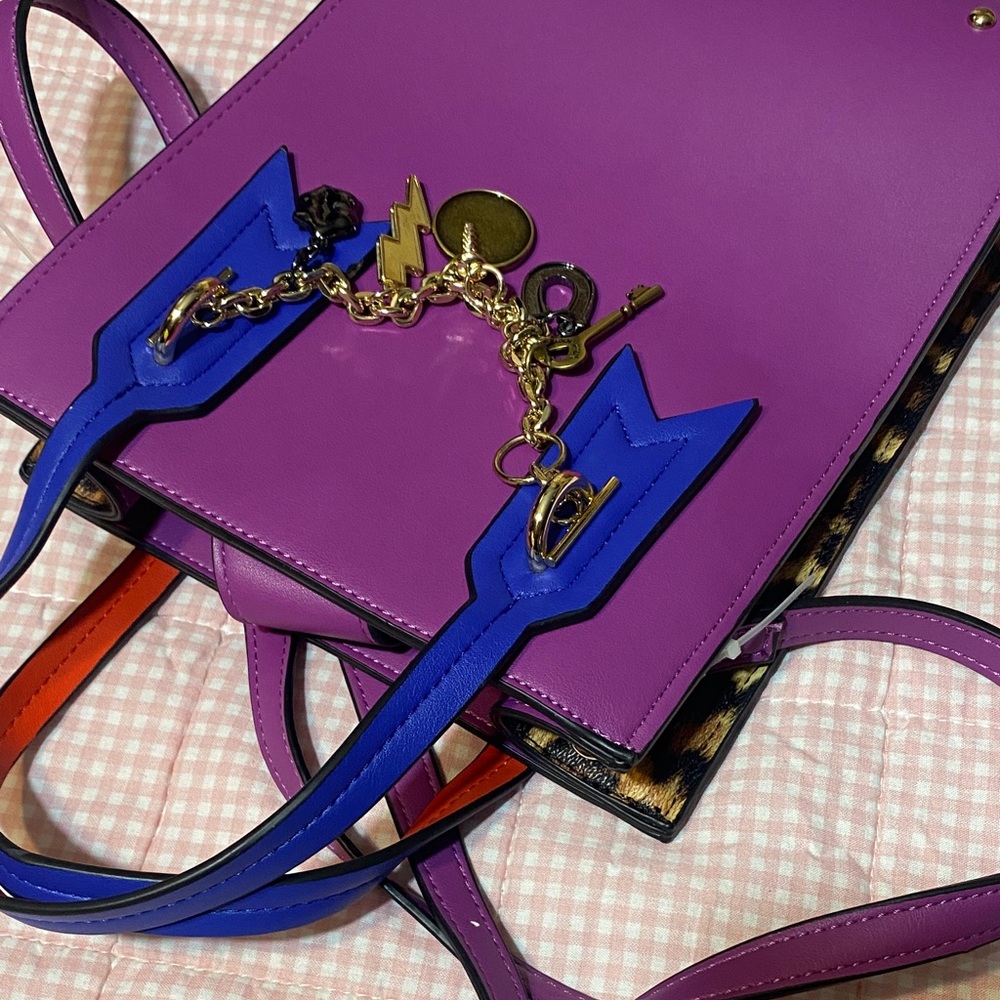 Betsey Johnson Vibrant Purple and Blue Crossbody Bag - Picture 3 of 4